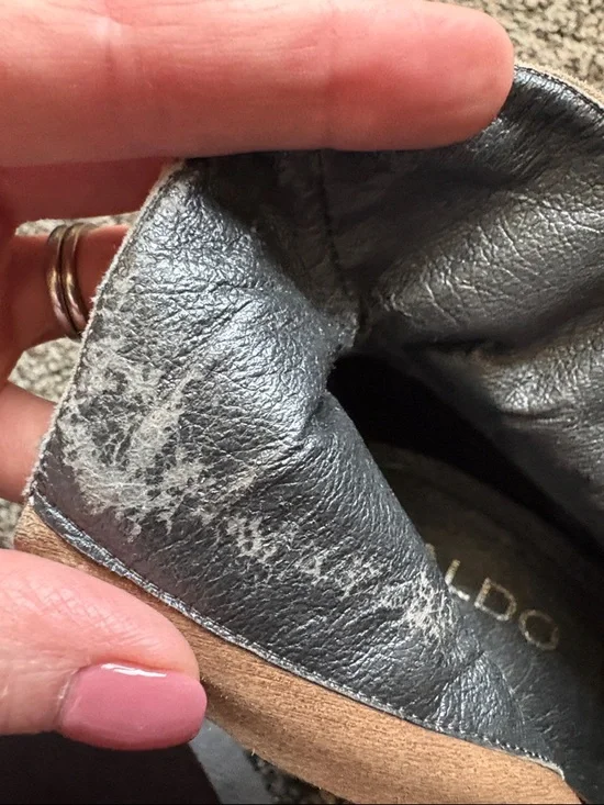 Aldo Taupe Bow Suede Ankle Booties - Picture 8 of 10